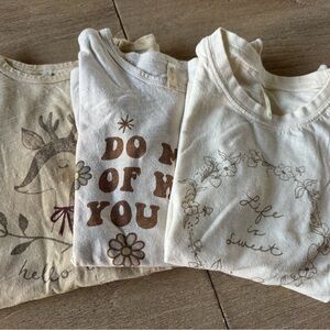 Rylee + Cru Kids Cream Graphic Long-Sleeve Top - Neutral Floral & Deer Prints